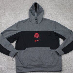 Nike Ohio State Hoodie Adult Medium Gray/Black‎ Dri-Fit L/S Hooded Sweatshirt